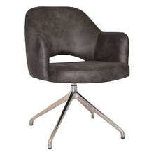 Lex Faux Leather Trestle Armchairs (Set of 2)